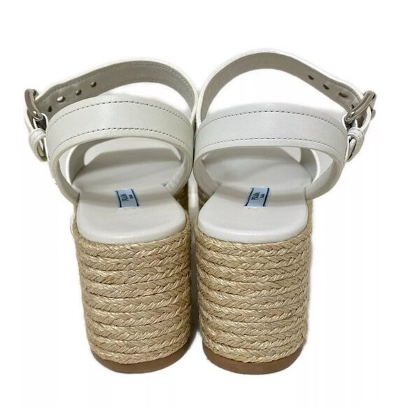 100% Authentic PRADA White Leather Women's Sandals 209-102524 - Picture 3 of 7